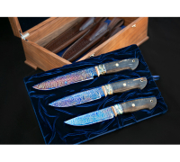 Набор ножей из мозаичной дамасской стали