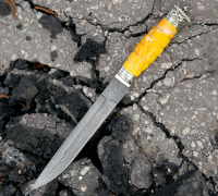 Нож Пластун из дамасской стали купить koval-knife.shop  