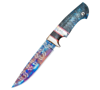 Нож Сибиряк из мозаичной дамасской стали  купить на сайте koval-knife.shop