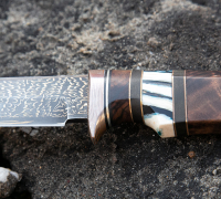 Нож Сибиряк из мозаичной дамасской стали