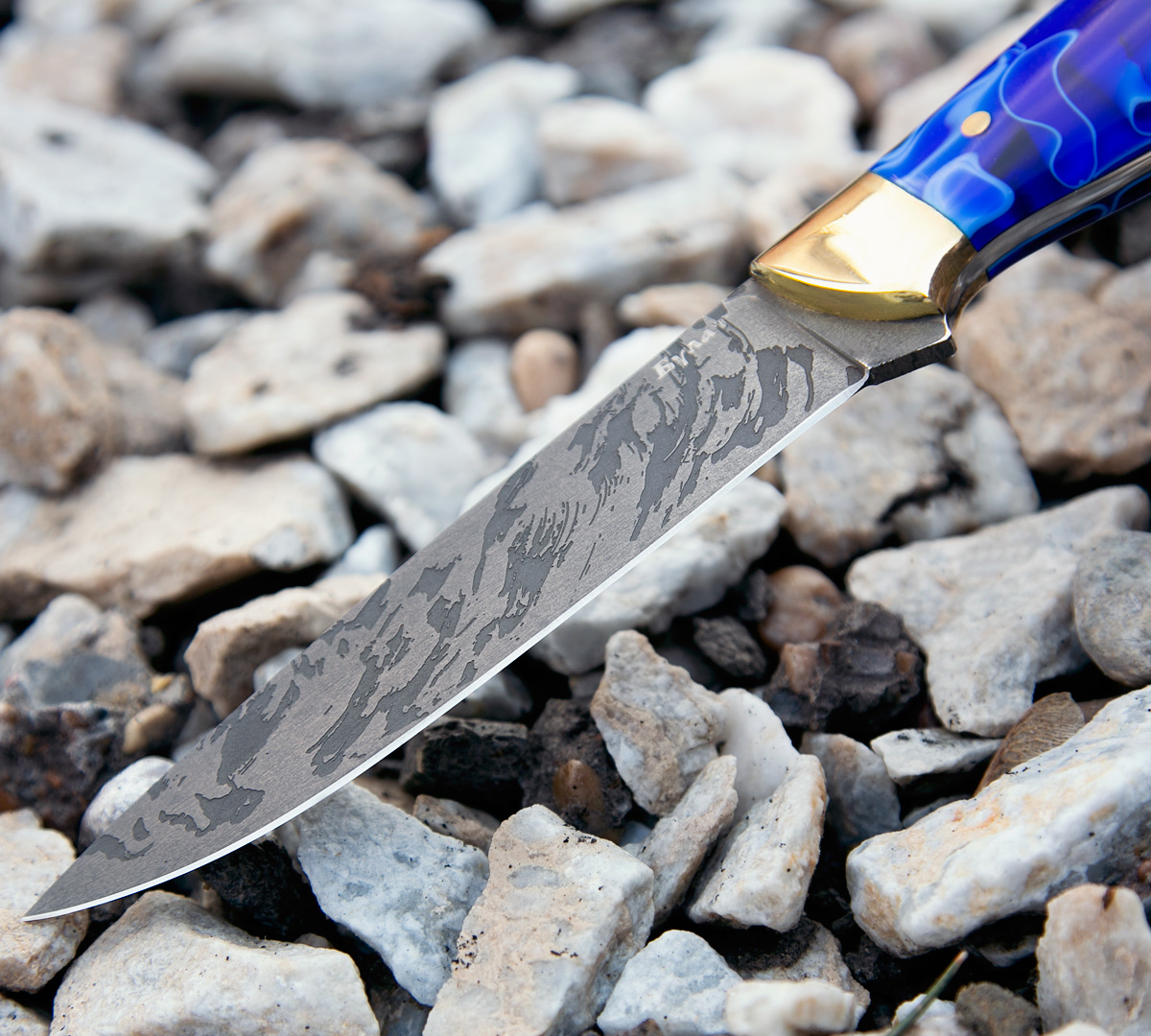Цельнометаллический нож Ладья из булатной стали