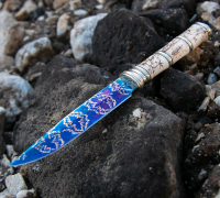 Нож Сибиряк из мозаичной дамасской стали