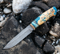 Купить нож Турист из мозаичной дамасской стали на сайте koval-knife.shop