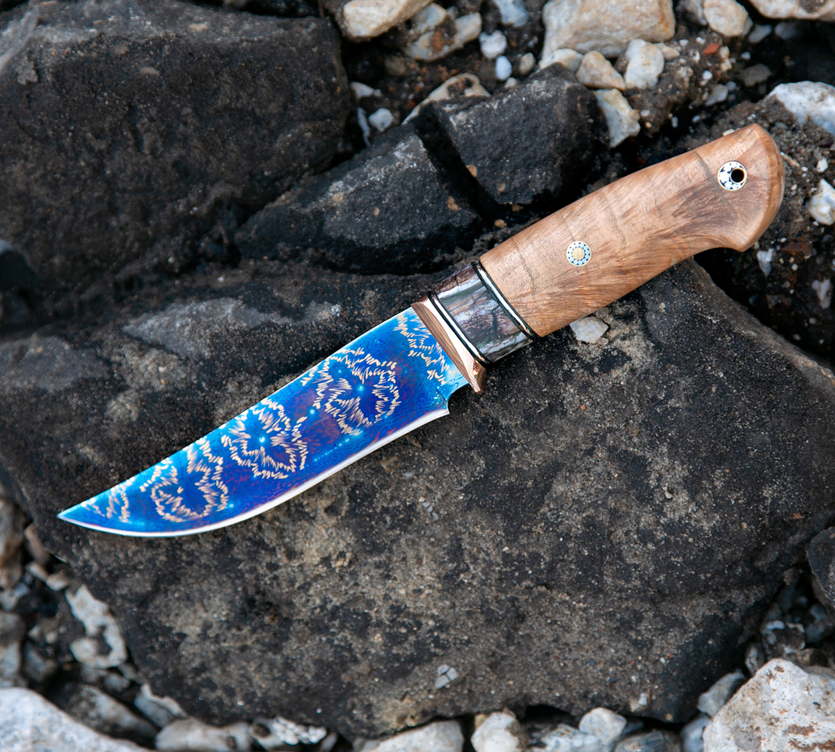Нож Клыч из мозаичной дамасской стали