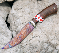 Нож Клыч из мозаичной дамасской стали