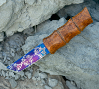 Мини Танто из мозаичной дамасской стали купить на сайте koval-knife.shop