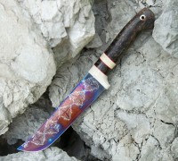 Нож Пчак из мозаичной дамасской стали