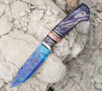 Нож Сибиряк мини из мозаичной дамасской стали купить на сайте koval-knife.shop