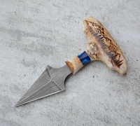 Тычковый нож из дамасской стали купить на сайте koval-knife.shop