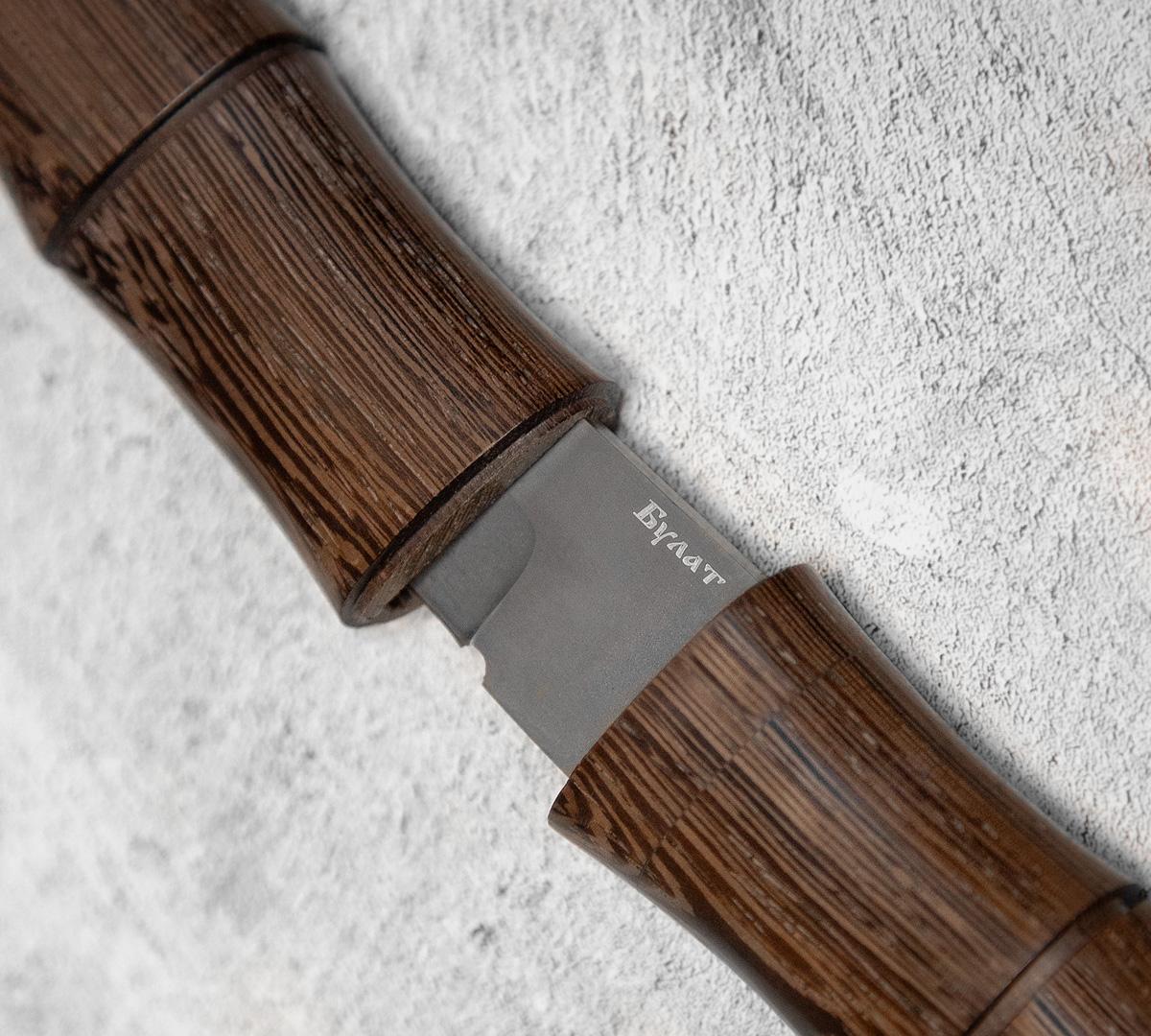 Нож танто из булатной стали в деревянных ножнах