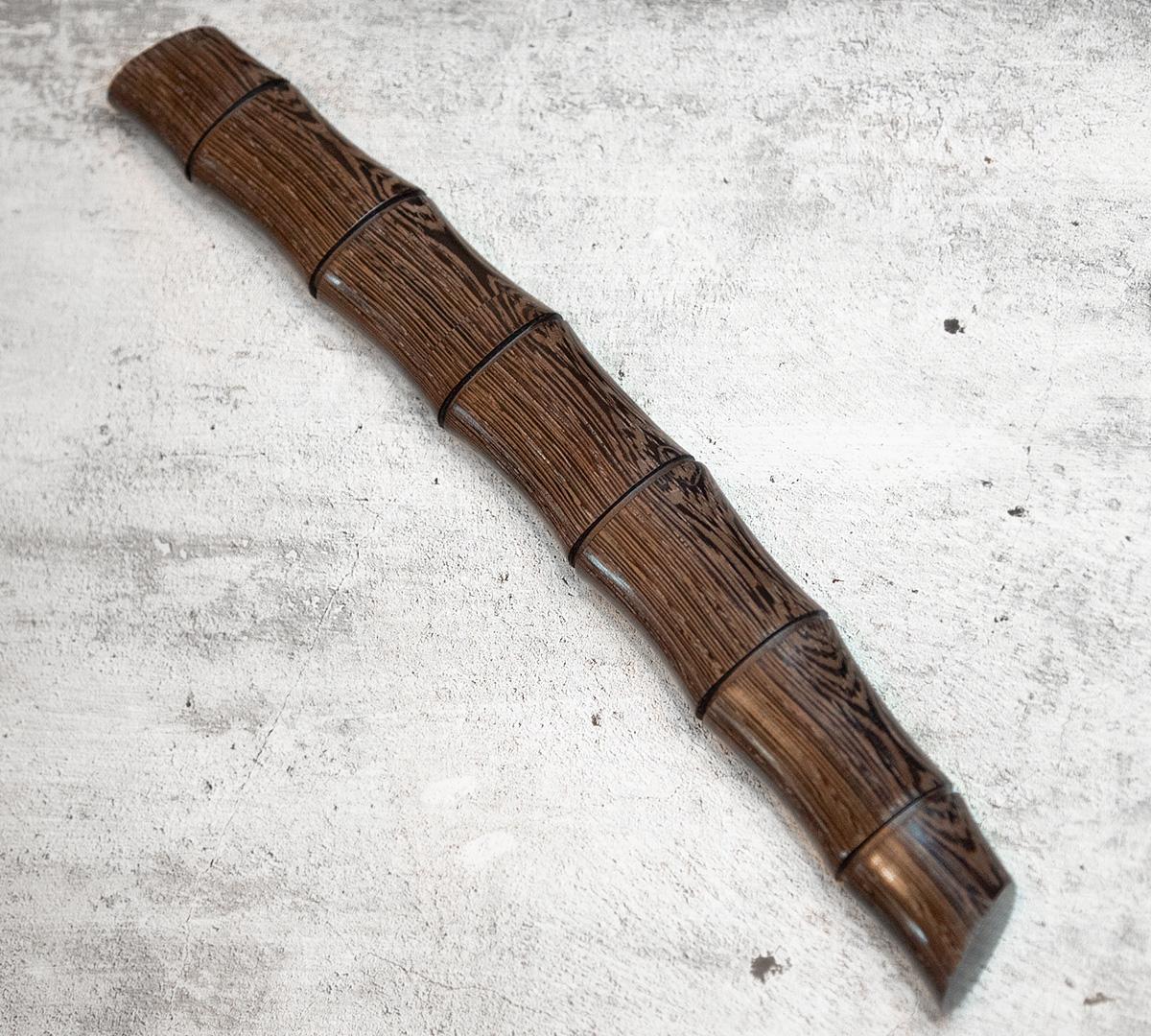 Нож танто из булатной стали в деревянных ножнах