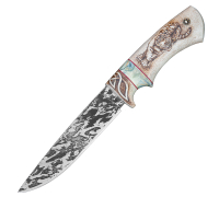 Нож Сибиряк из стали S390 с травлением купить на сайте koval-knife.shop