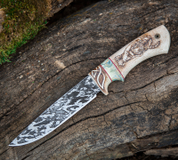 Нож Сибиряк из стали S390 с травлением купить на сайте koval-knife.shop