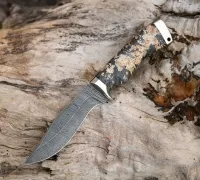 Нож Охотничий из дамасской стали Нож Охотничий из дамасской стали купить на сайте koval-knife.shop