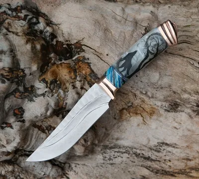 Нож Клыч из дамасской стали