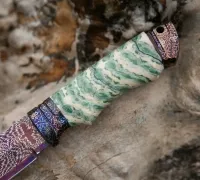 Нож Сибиряк из мозаичной дамасской стали