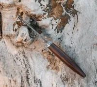 Нож Грибник из мозаичной дамасской стали