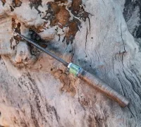 Нож Грибник из мозаичной дамасской стали